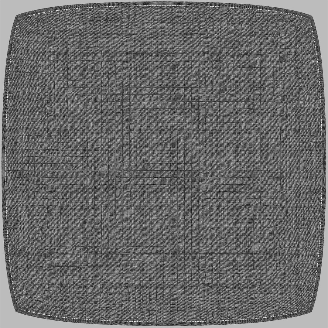 Pouf 3D Model – Grey Fabric Low-Poly Game Asset, FBX - View 13