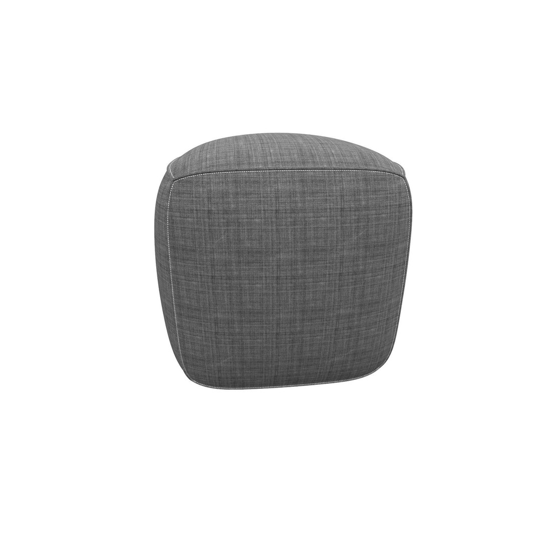 Pouf 3D Model – Grey Fabric Low-Poly Game Asset, FBX - View 5