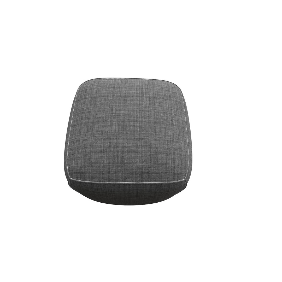 Pouf 3D Model – Grey Fabric Low-Poly Game Asset, FBX - View 7