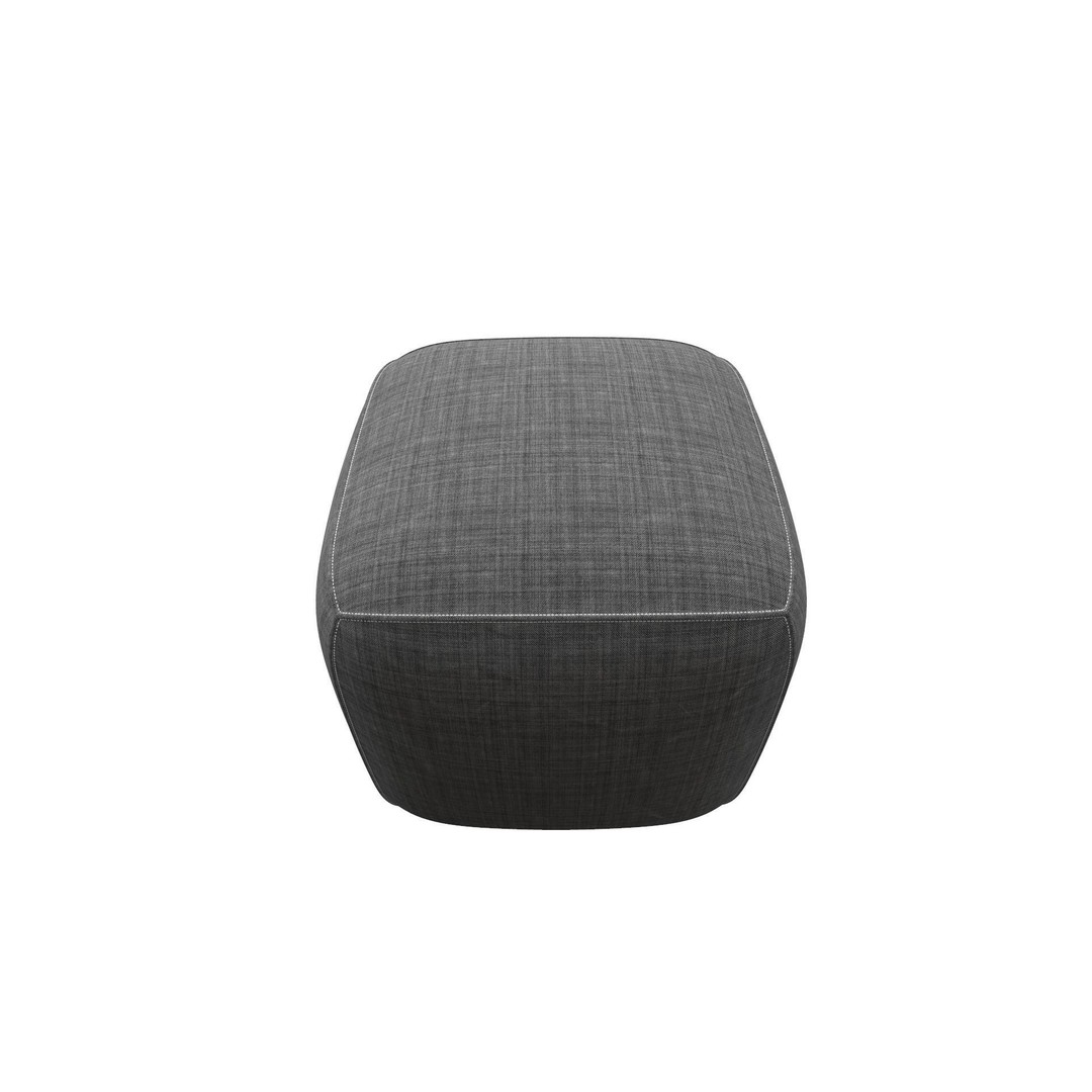 Pouf 3D Model – Grey Fabric Low-Poly Game Asset, FBX - View 8