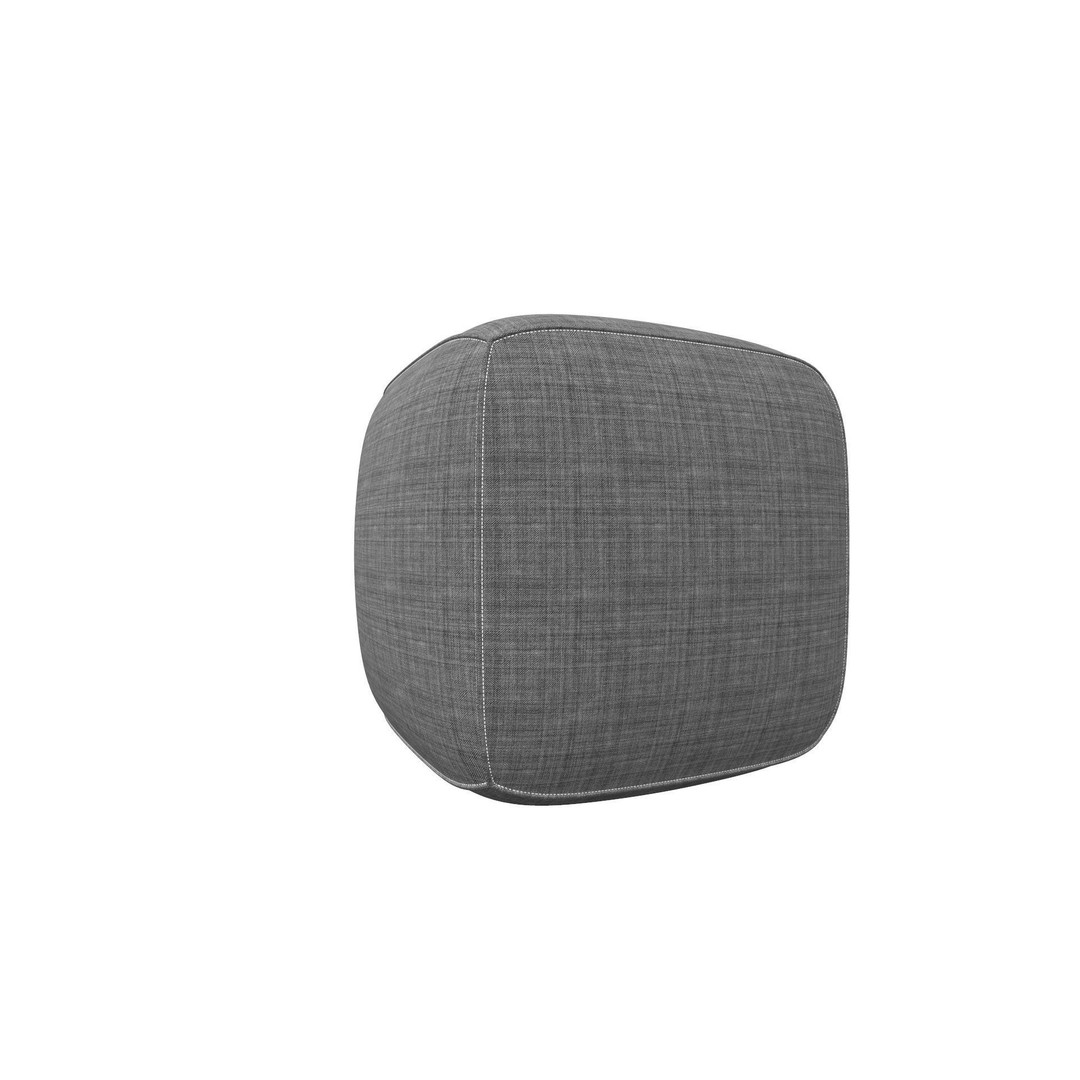Pouf 3D Model – Grey Fabric Low-Poly Game Asset, FBX - View 9