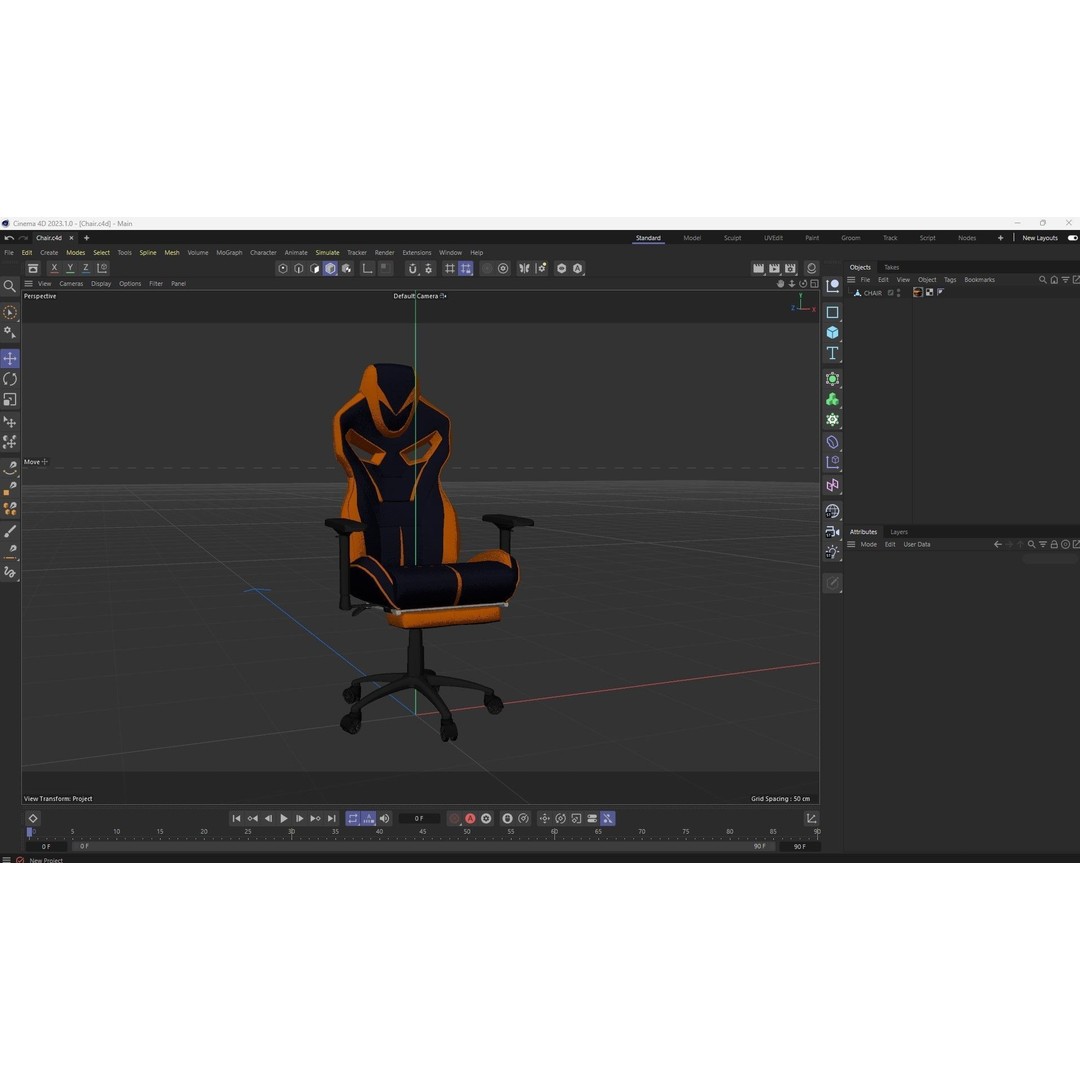 Gaming Chair 3D Model – Low Poly PBR Asset for Interior Use - View 25