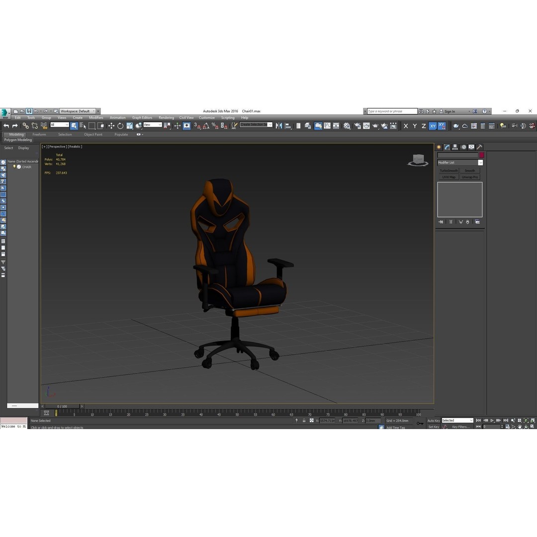 Gaming Chair 3D Model – Low Poly PBR Asset for Interior Use - View 26