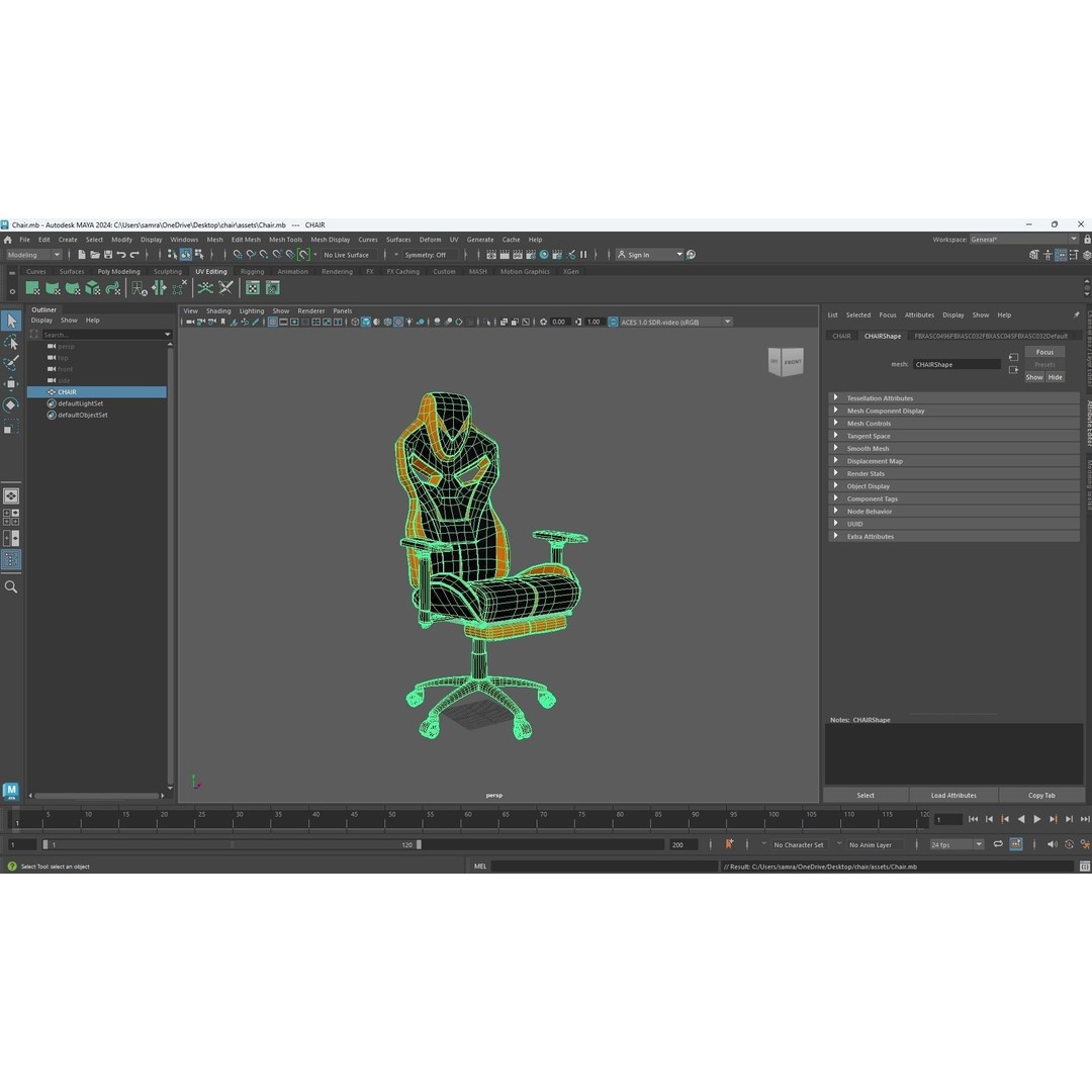 Gaming Chair 3D Model – Low Poly PBR Asset for Interior Use - View 27