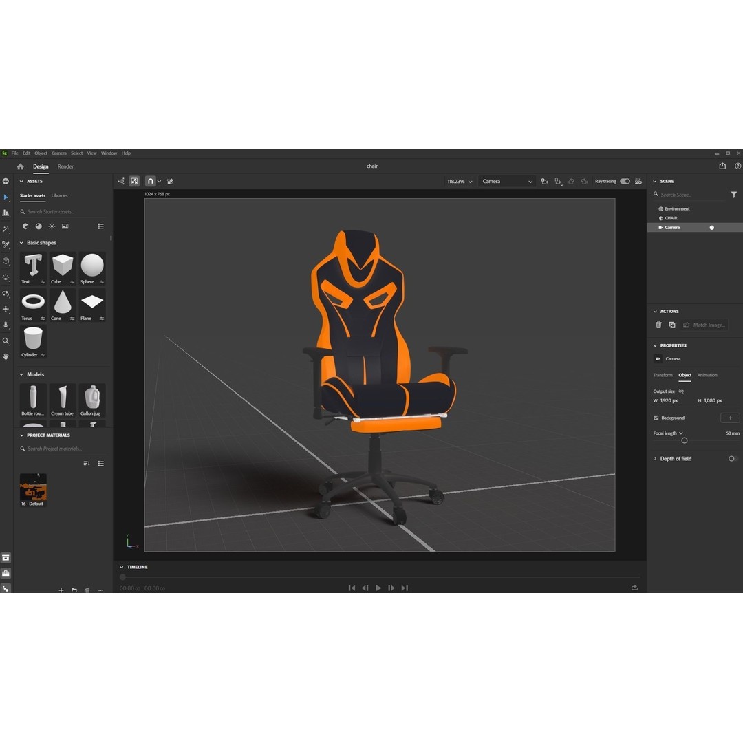 Gaming Chair 3D Model – Low Poly PBR Asset for Interior Use - View 28