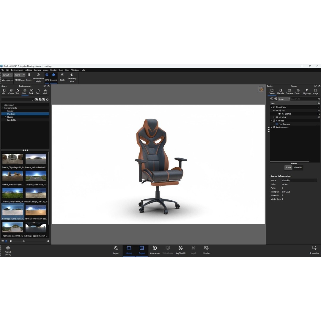 Gaming Chair 3D Model – Low Poly PBR Asset for Interior Use - View 31