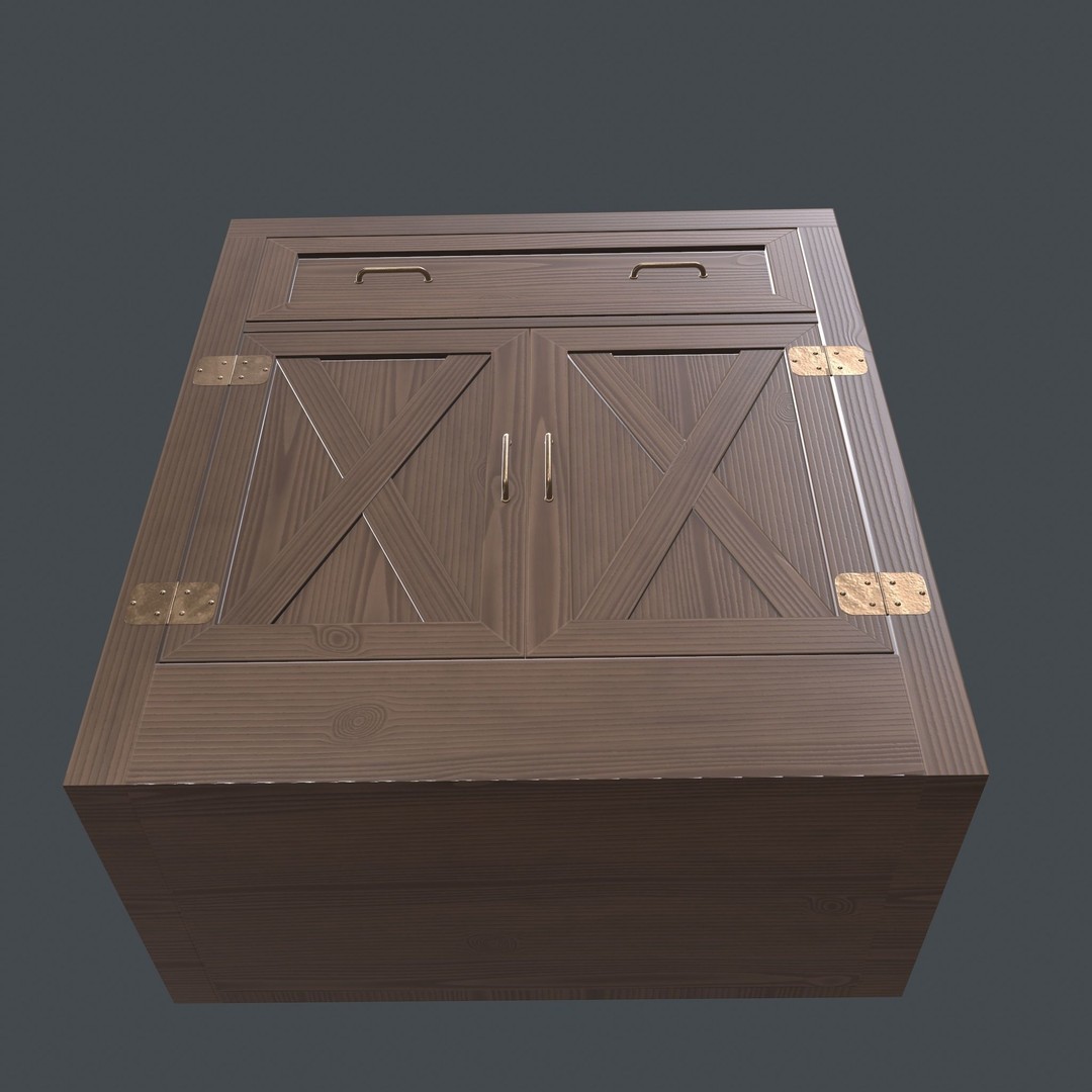 Chest of Drawers 3D Model – Realistic Furniture Asset, PBR Textures - View 10