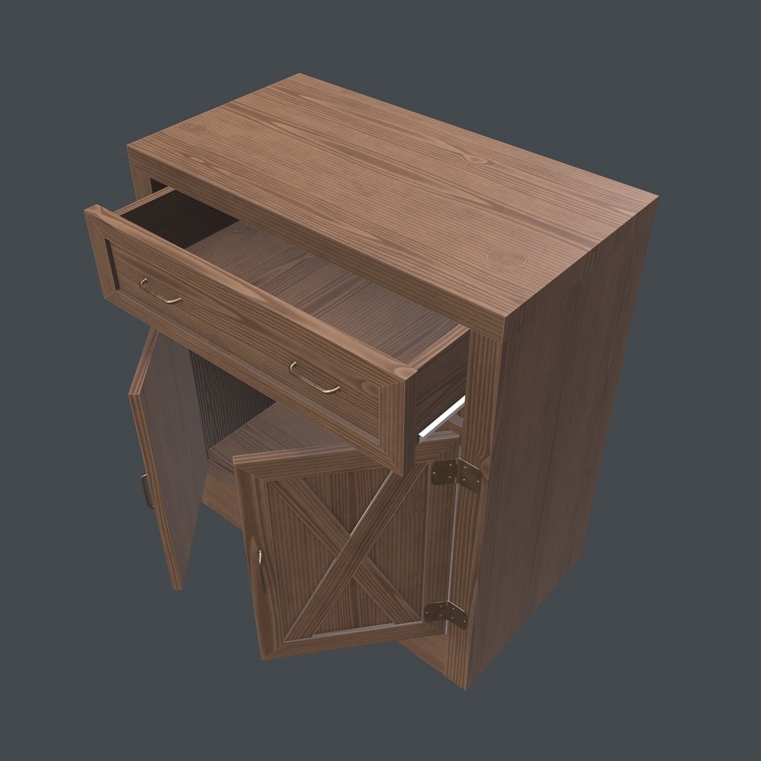 Chest of Drawers 3D Model – Realistic Furniture Asset, PBR Textures - View 11