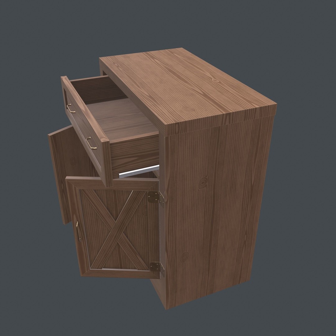 Chest of Drawers 3D Model – Realistic Furniture Asset, PBR Textures - View 12