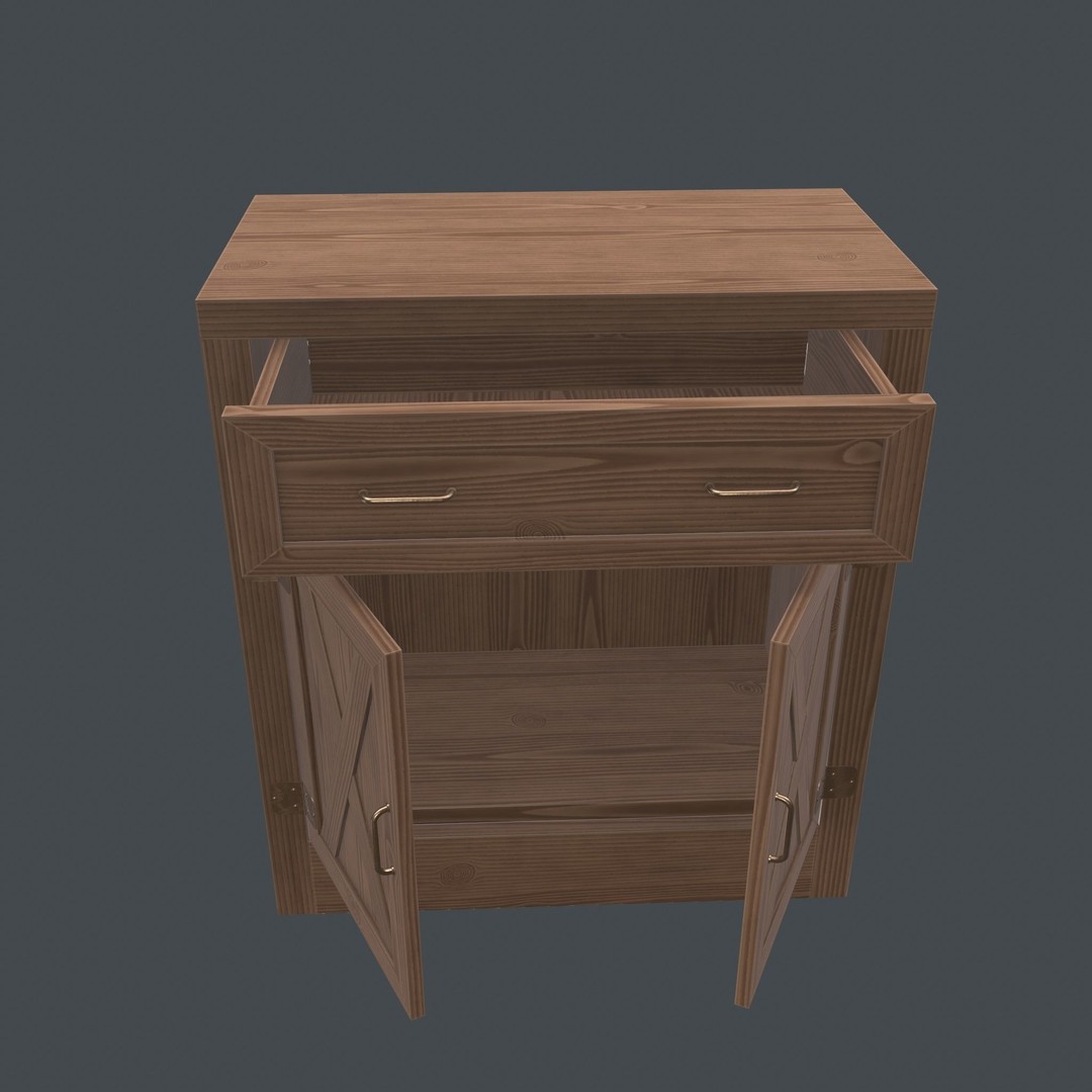 Chest of Drawers 3D Model – Realistic Furniture Asset, PBR Textures - View 13