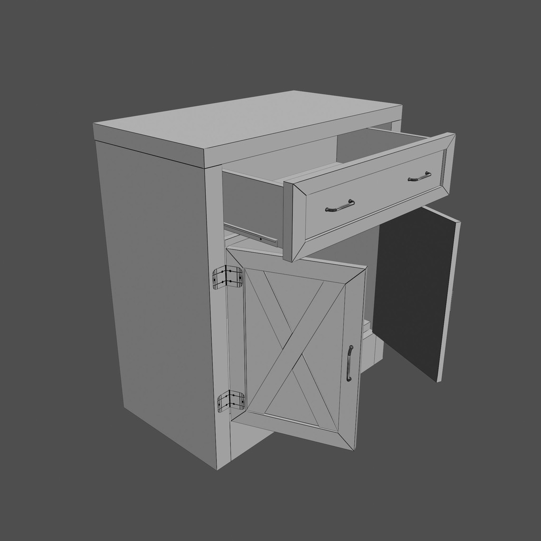 Chest of Drawers 3D Model – Realistic Furniture Asset, PBR Textures - View 16