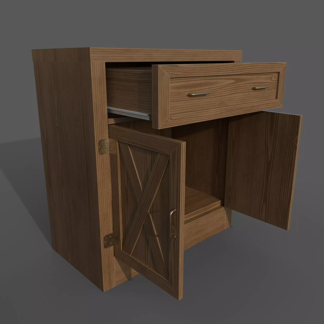 Chest of Drawers 3D Model – Realistic Furniture Asset, PBR Textures - View 2