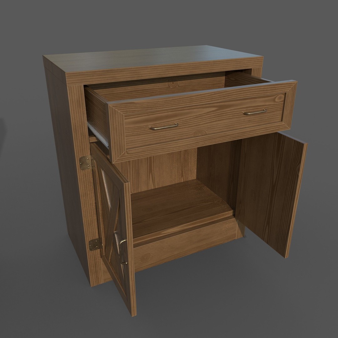 Chest of Drawers 3D Model – Realistic Furniture Asset, PBR Textures - View 3