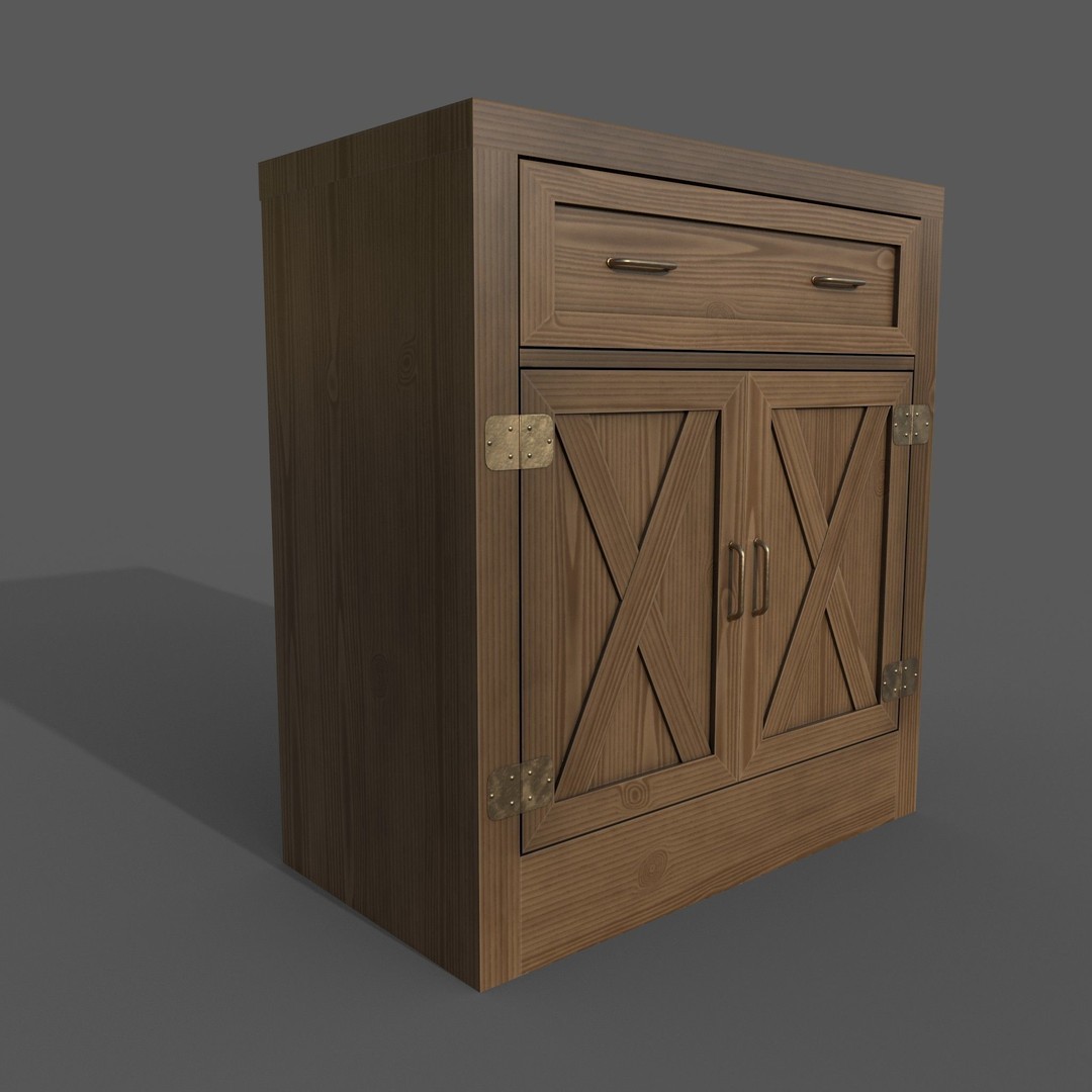 Chest of Drawers 3D Model – Realistic Furniture Asset, PBR Textures - View 5