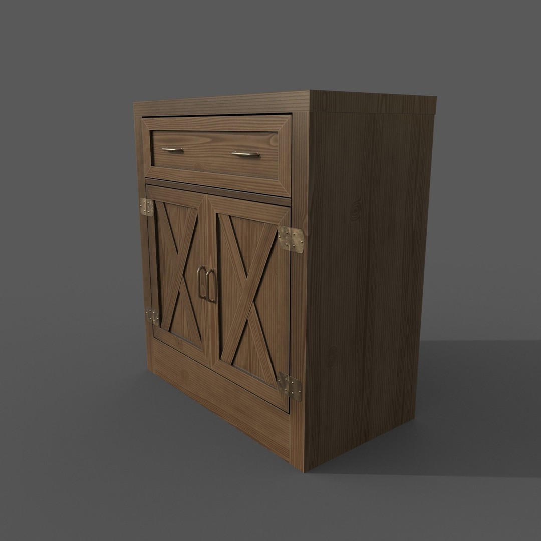 Chest of Drawers 3D Model – Realistic Furniture Asset, PBR Textures - View 6