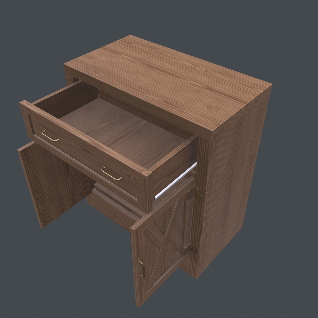 Chest of Drawers 3D Model – Realistic Furniture Asset, PBR Textures - View 7