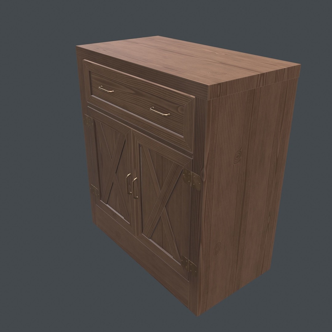 Chest of Drawers 3D Model – Realistic Furniture Asset, PBR Textures - View 9