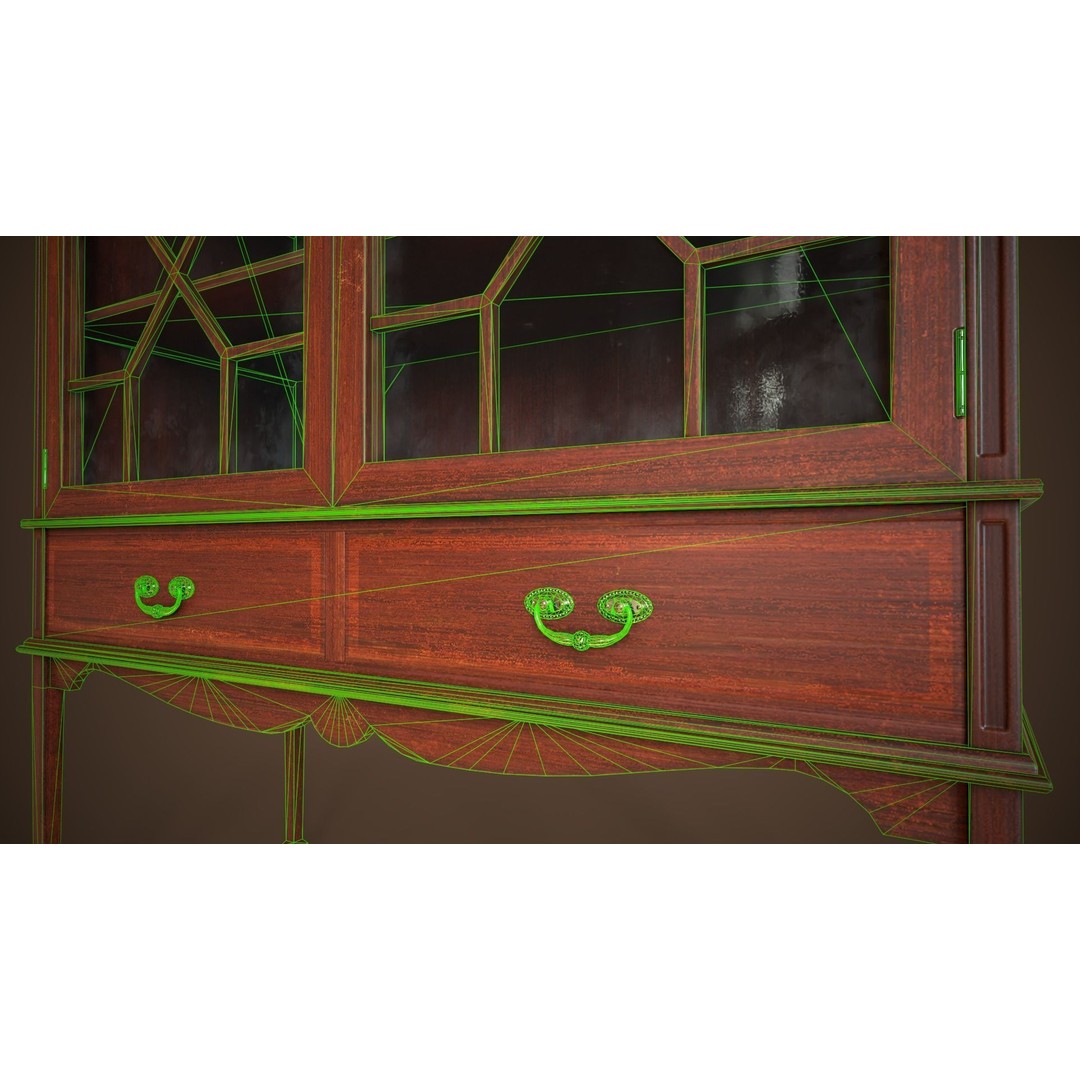 Vintage Locker 3D Model – Low Poly Victorian Cabinet, Game Ready