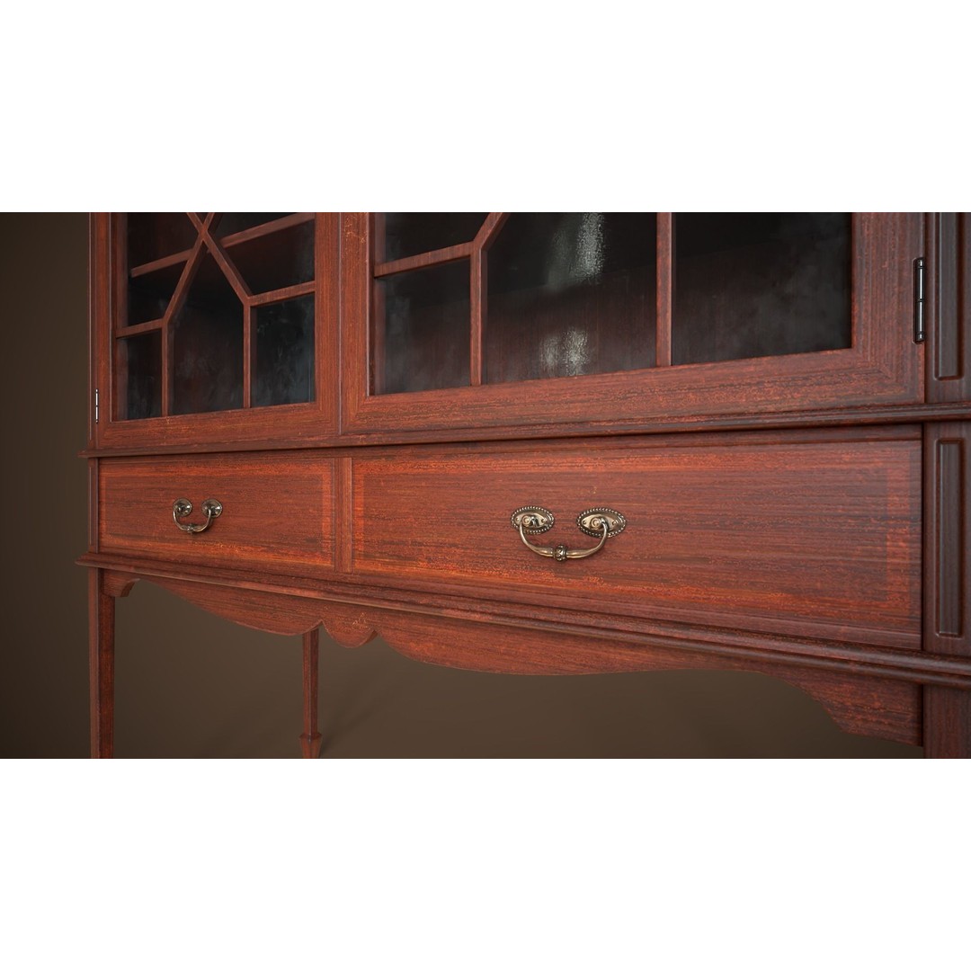 Vintage Locker 3D Model – Low Poly Victorian Cabinet, Game Ready - View 10