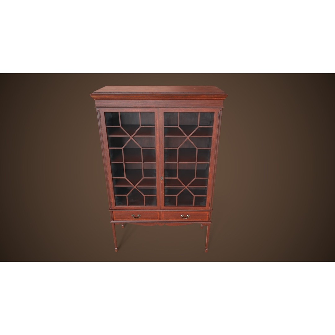Vintage Locker 3D Model – Low Poly Victorian Cabinet, Game Ready - View 6