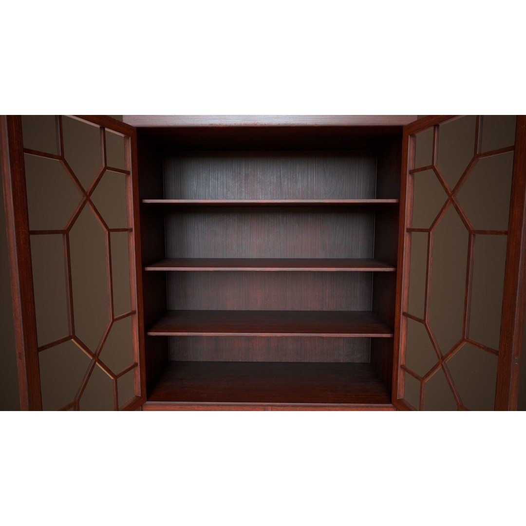 Vintage Locker 3D Model – Low Poly Victorian Cabinet, Game Ready - View 8