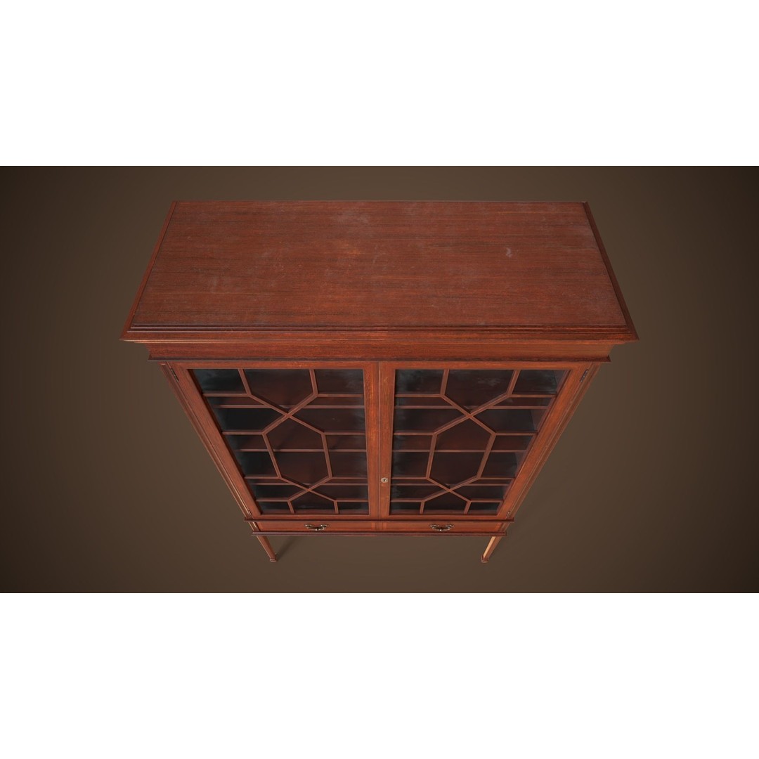 Vintage Locker 3D Model – Low Poly Victorian Cabinet, Game Ready - View 9