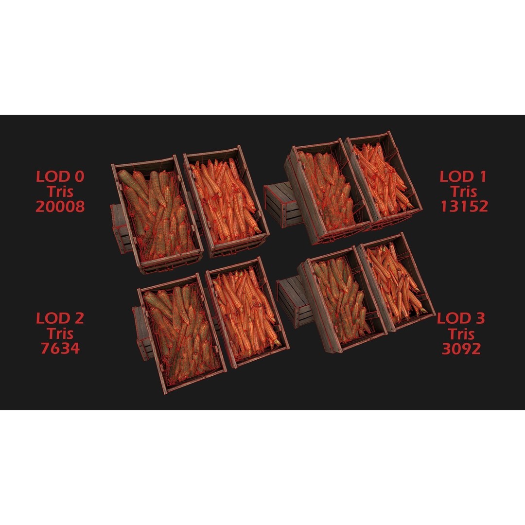 Farm Feed Trough 3D Model – Low Poly Game Asset with PBR Textures - View 13