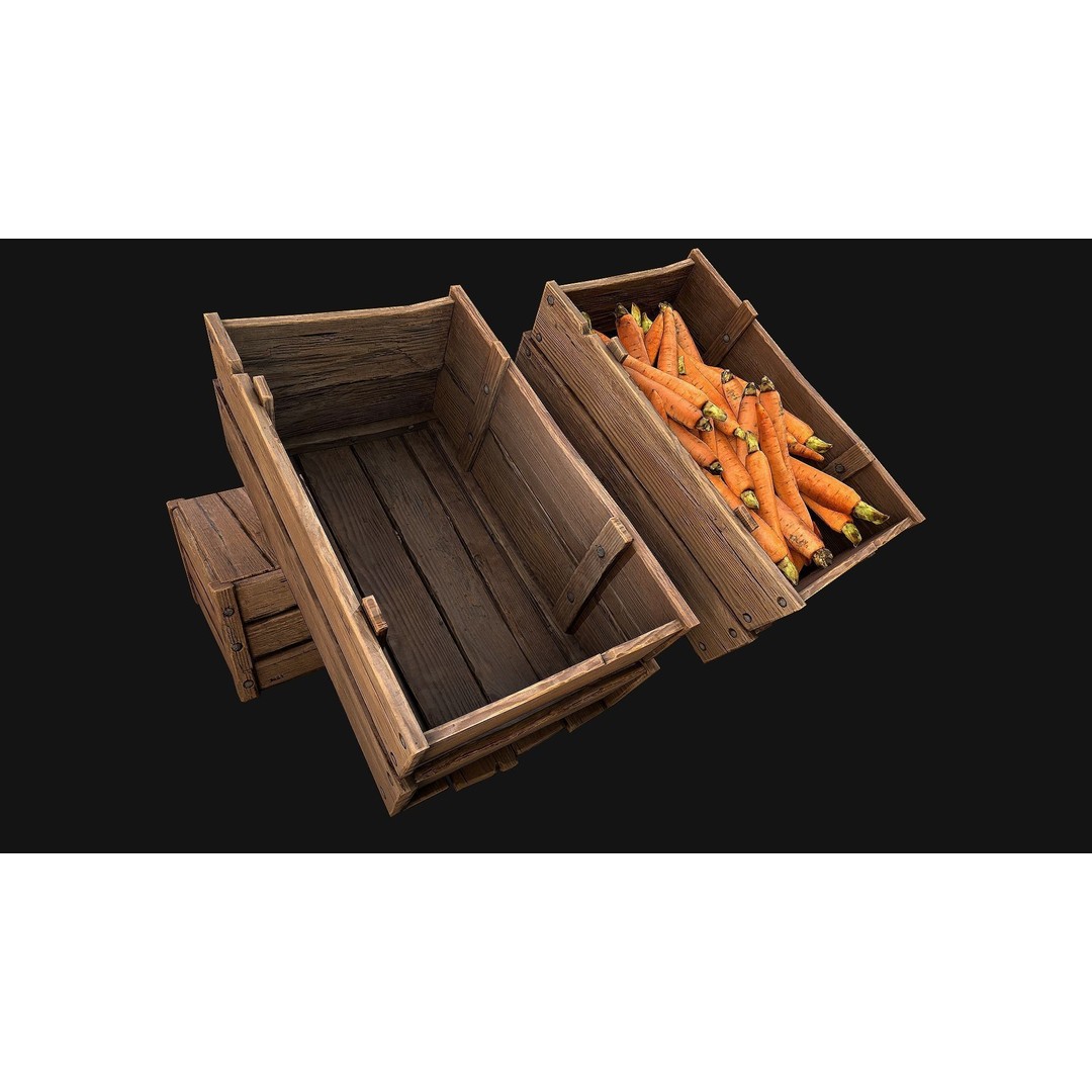 Farm Feed Trough 3D Model – Low Poly Game Asset with PBR Textures - View 14