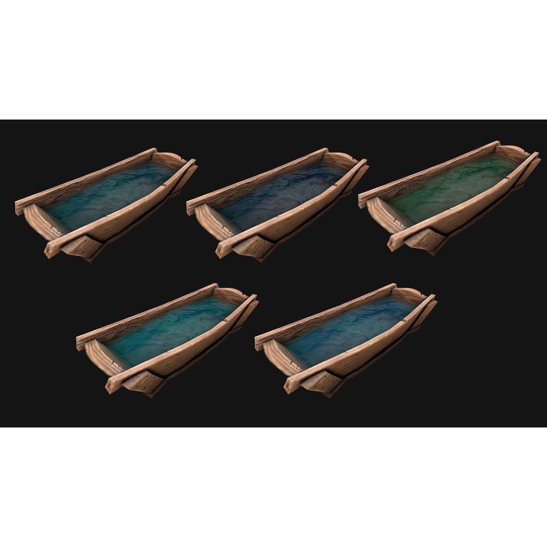 Farm Feed Trough 3D Model – Low Poly Game Asset with PBR Textures - View 20