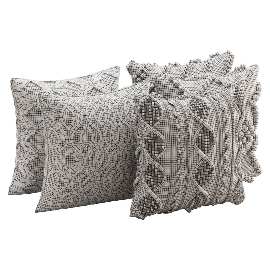 Decorative Pillow 3D Model – Low Poly Interior Asset, OBJ, FBX