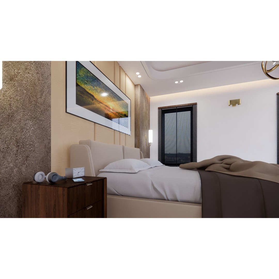 Modern Bedroom and Bathroom 3D Model – V-Ray Ready, FBX, Blender - View 5