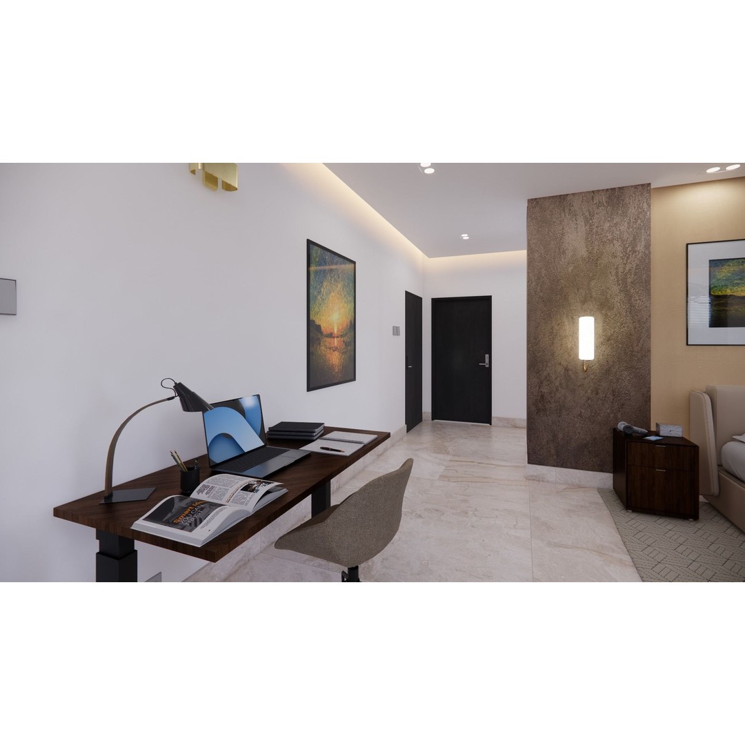 Modern Bedroom and Bathroom 3D Model – V-Ray Ready, FBX, Blender - View 7