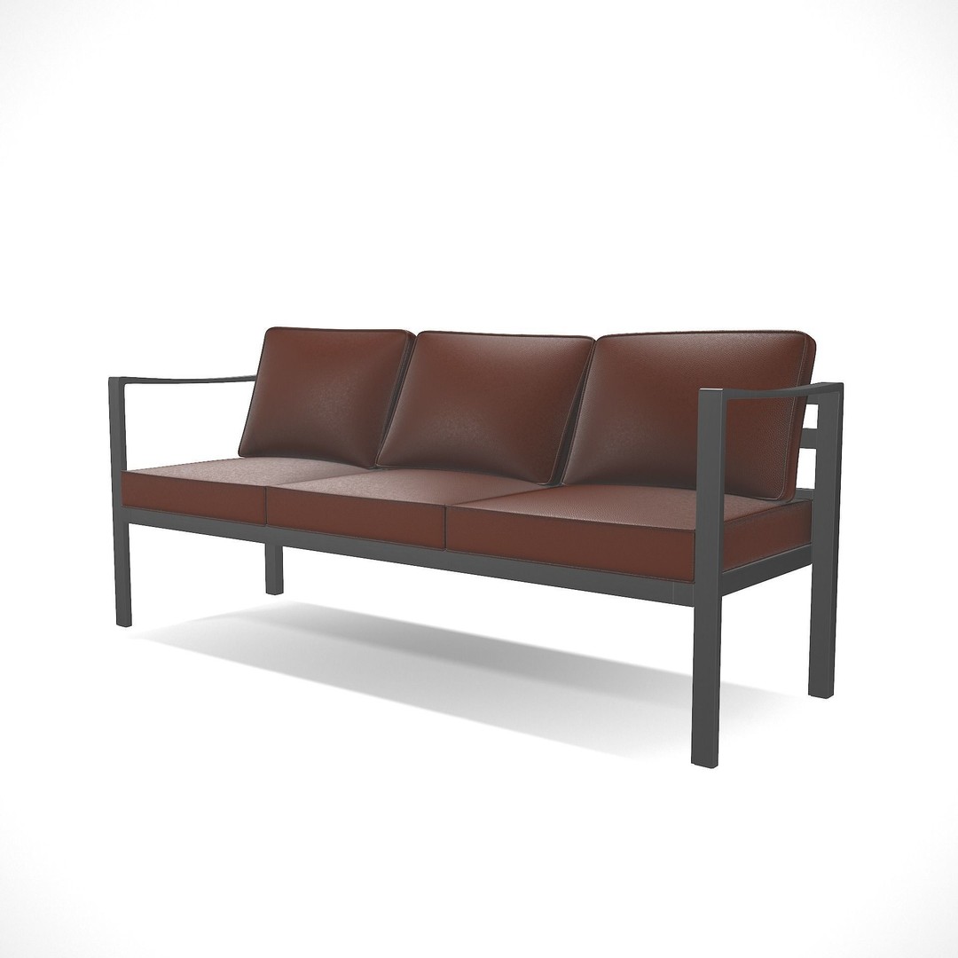 Sling Fabric Outdoor Bench 3D Model – Low Poly PBR Game Asset, FBX - View 10