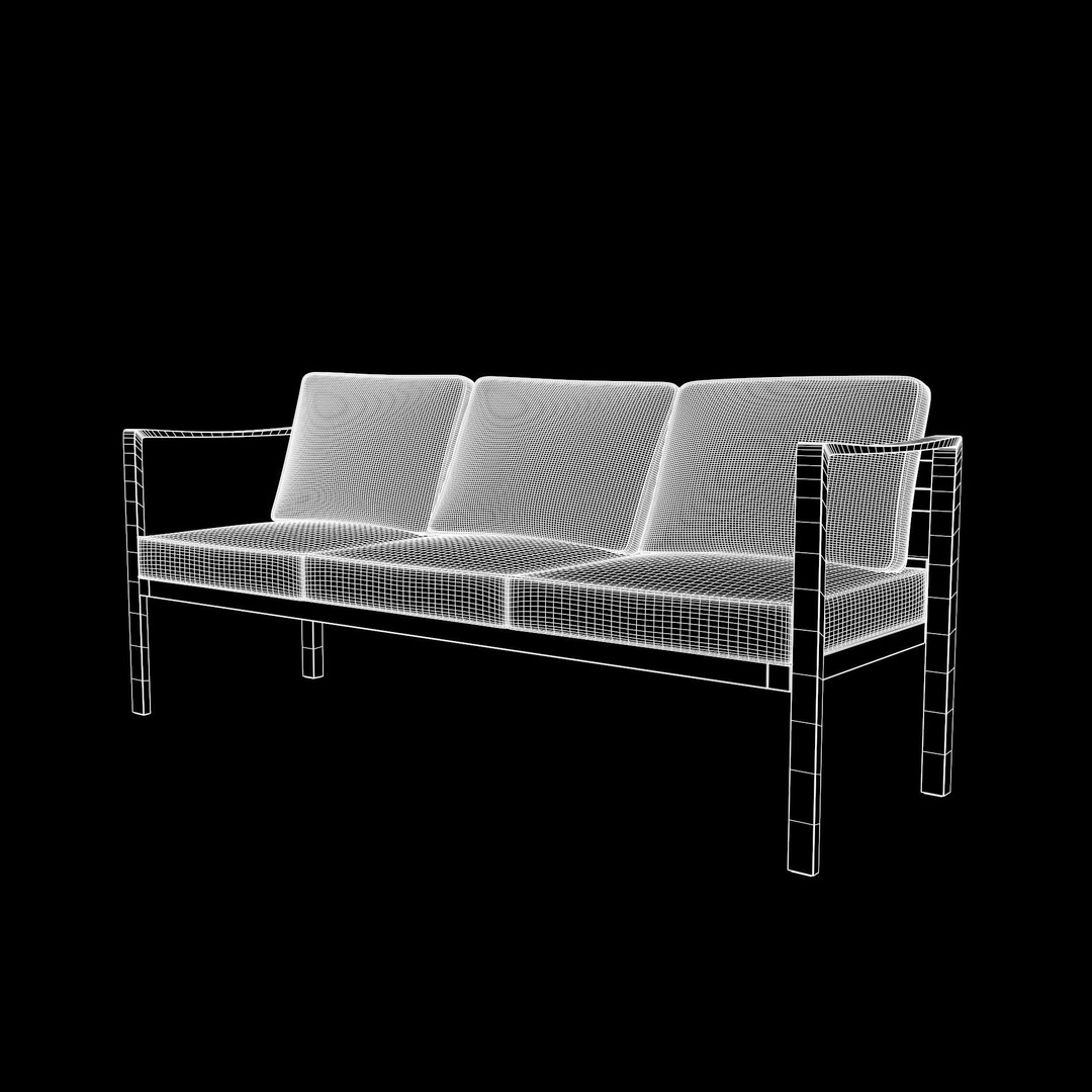 Sling Fabric Outdoor Bench 3D Model – Low Poly PBR Game Asset, FBX - View 17