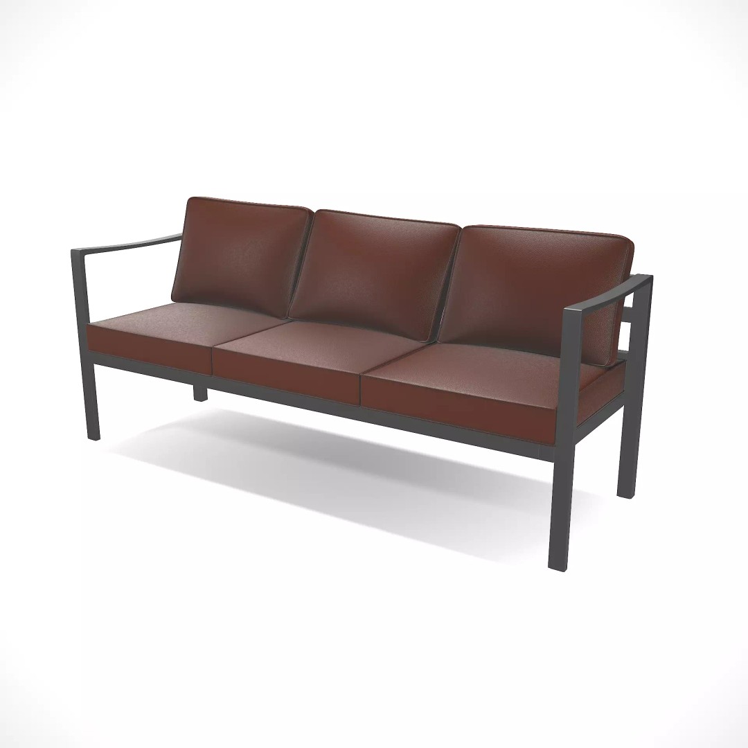 Sling Fabric Outdoor Bench 3D Model – Low Poly PBR Game Asset, FBX - View 2