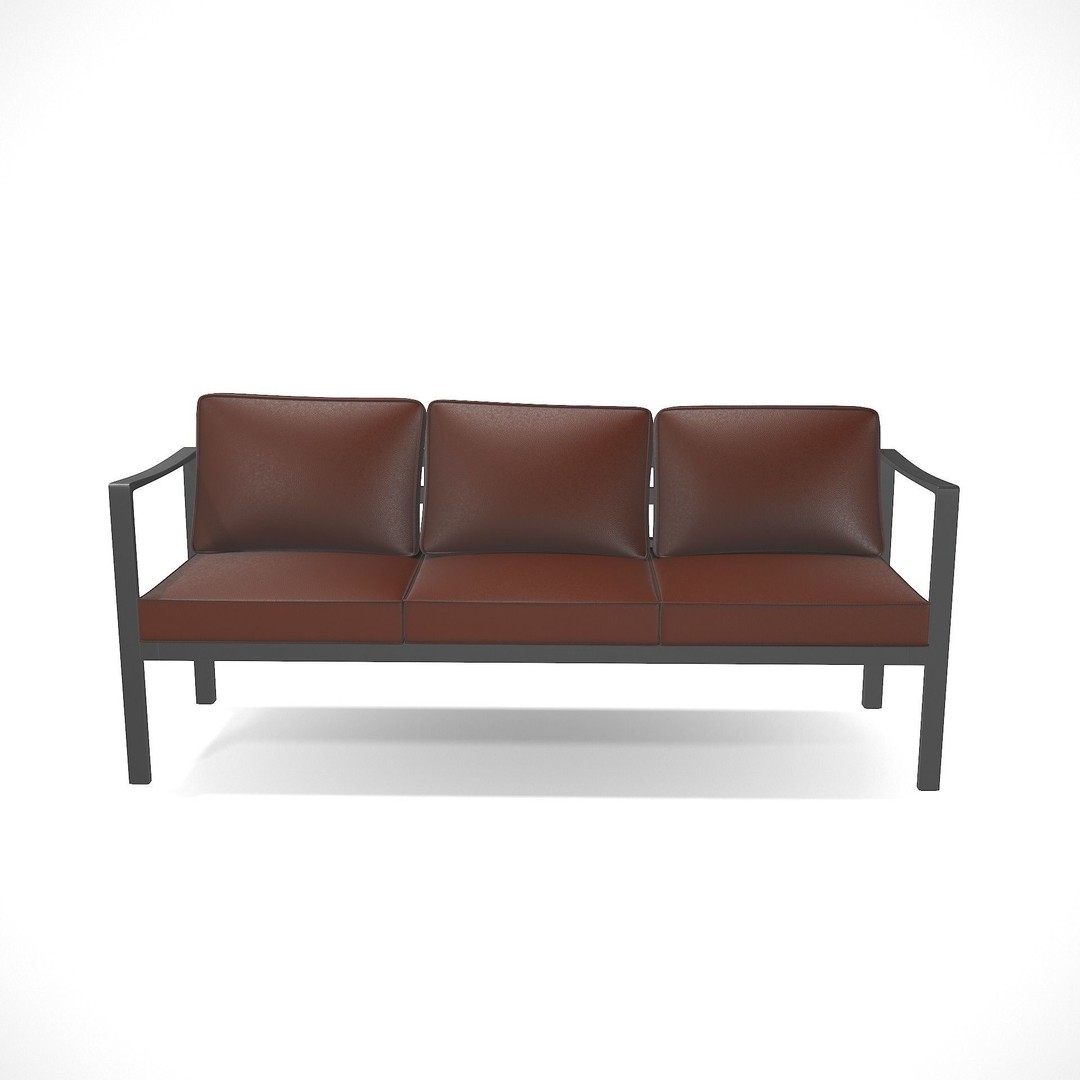 Sling Fabric Outdoor Bench 3D Model – Low Poly PBR Game Asset, FBX - View 3