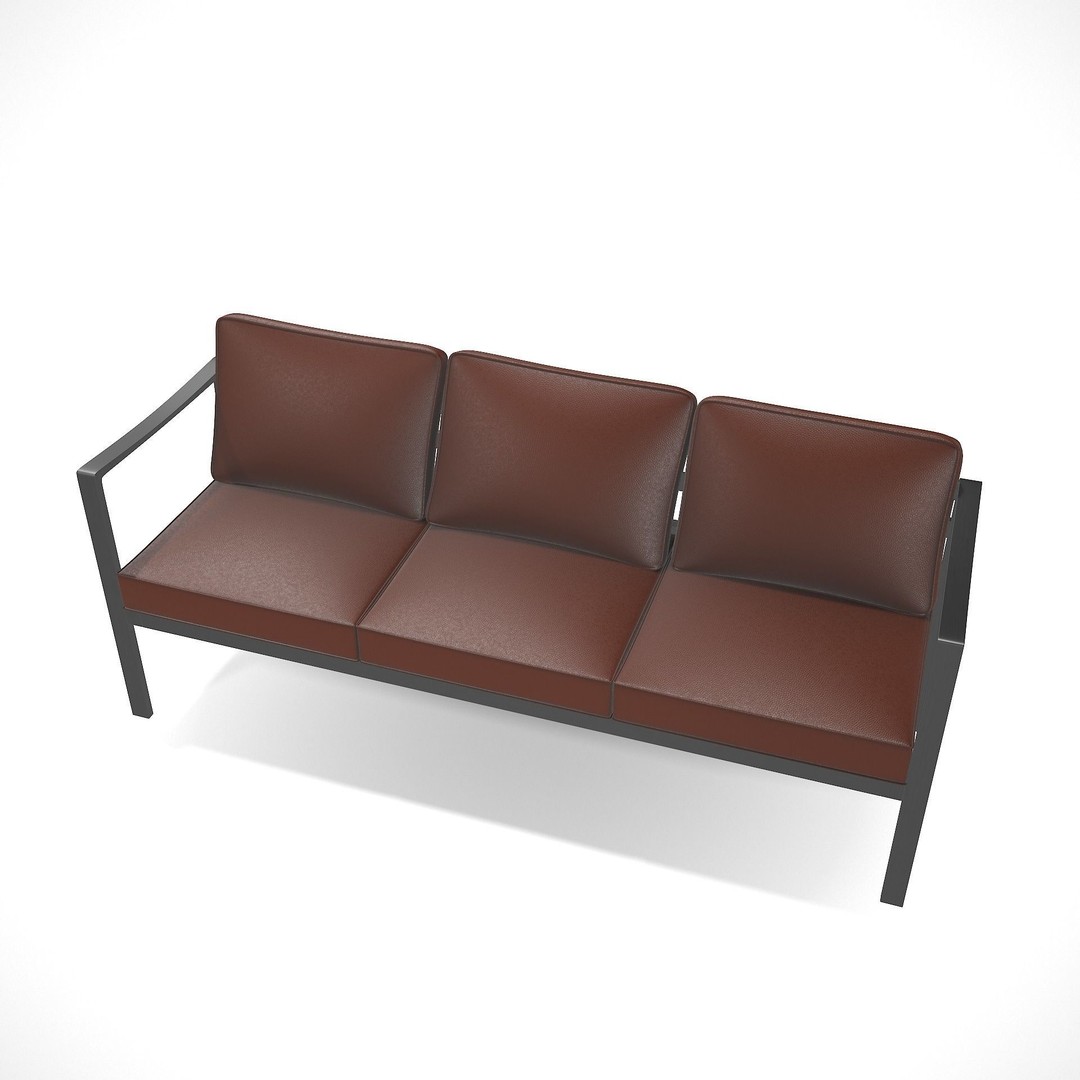 Sling Fabric Outdoor Bench 3D Model – Low Poly PBR Game Asset, FBX - View 4