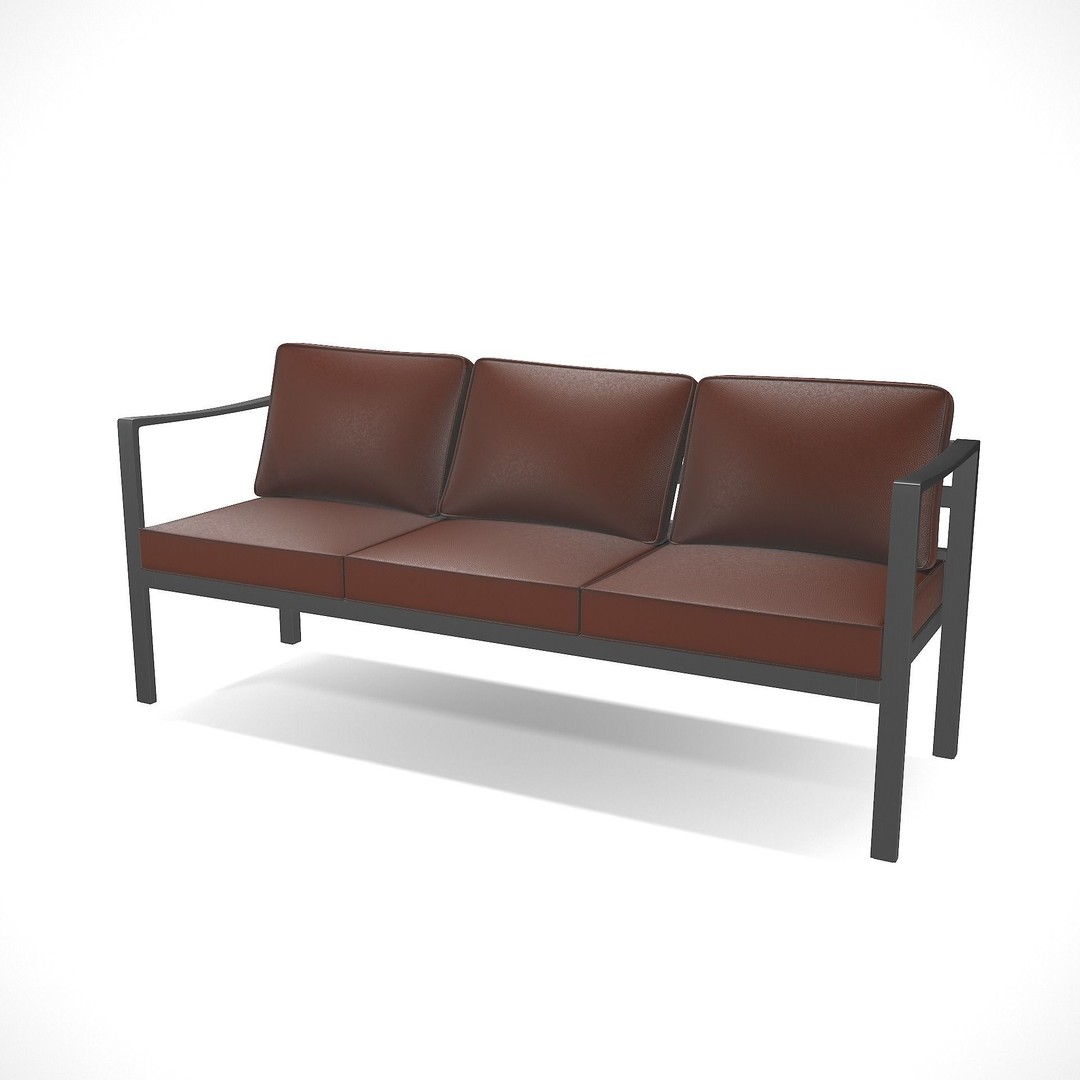 Sling Fabric Outdoor Bench 3D Model – Low Poly PBR Game Asset, FBX - View 5