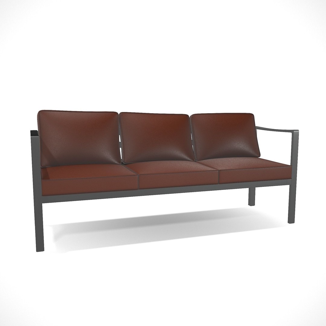 Sling Fabric Outdoor Bench 3D Model – Low Poly PBR Game Asset, FBX - View 6