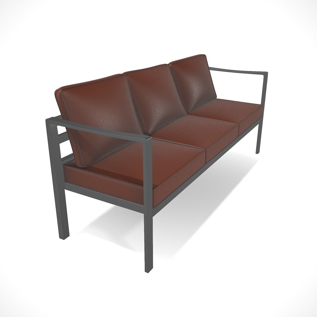 Sling Fabric Outdoor Bench 3D Model – Low Poly PBR Game Asset, FBX - View 7