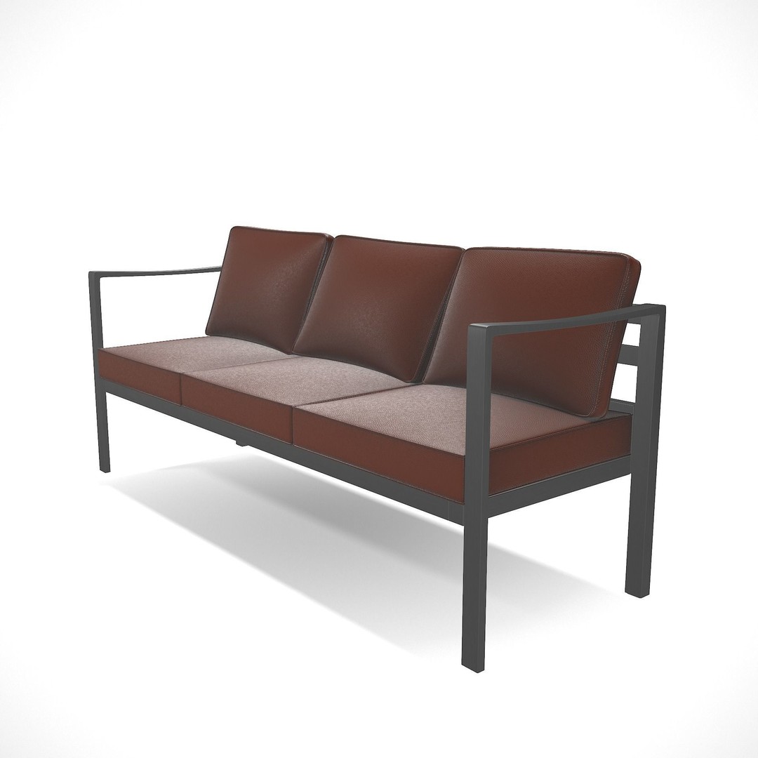 Sling Fabric Outdoor Bench 3D Model – Low Poly PBR Game Asset, FBX - View 8
