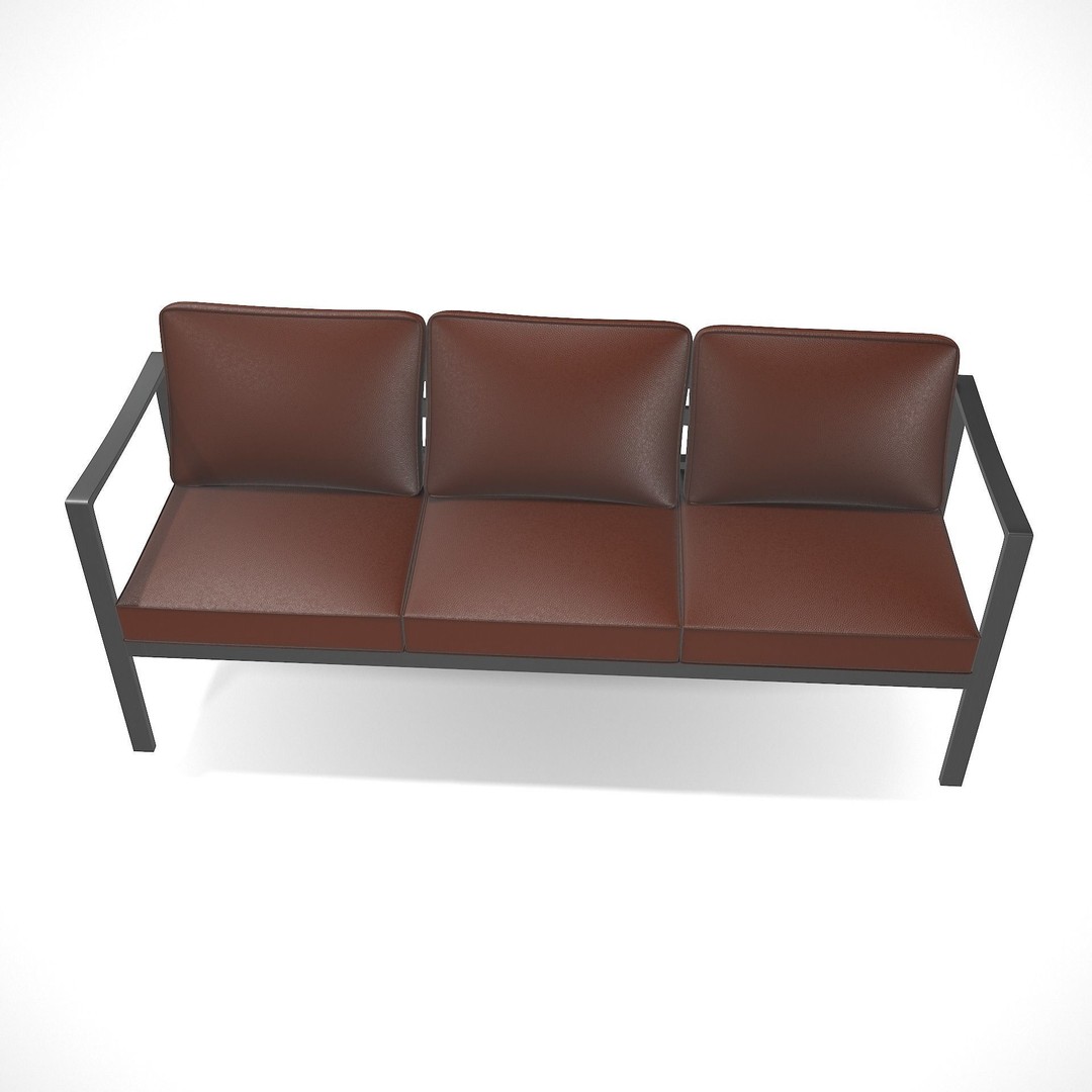 Sling Fabric Outdoor Bench 3D Model – Low Poly PBR Game Asset, FBX - View 9
