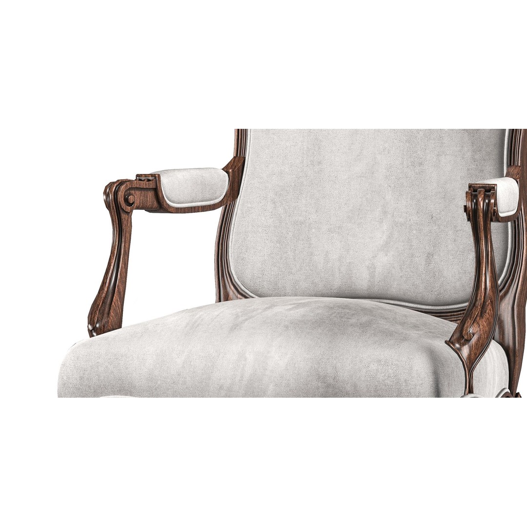 Chairish Chair 3D Model – Classical Rococo Design, FBX, PBR Textures - View 7