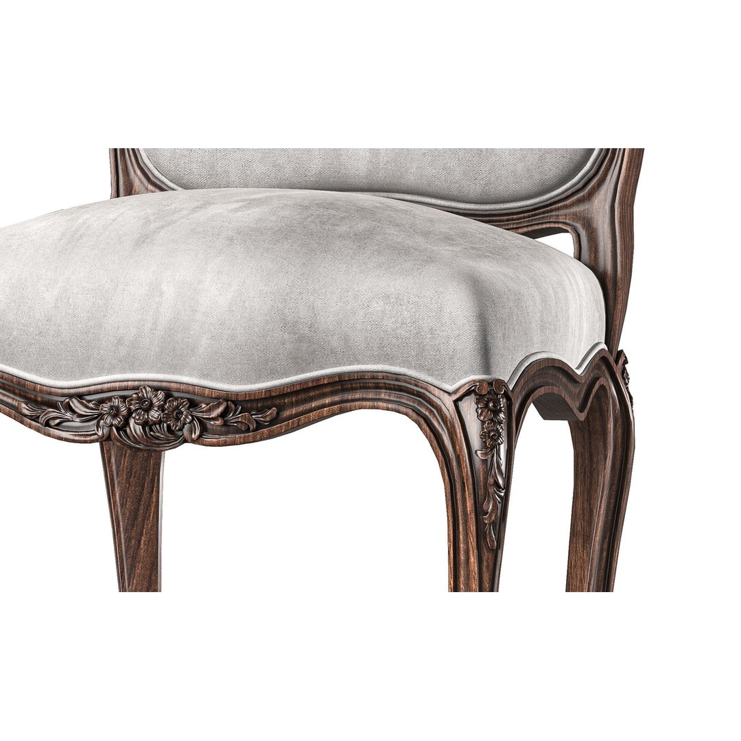 Chairish Chair 3D Model – Classical Rococo Design, FBX, PBR Textures - View 9