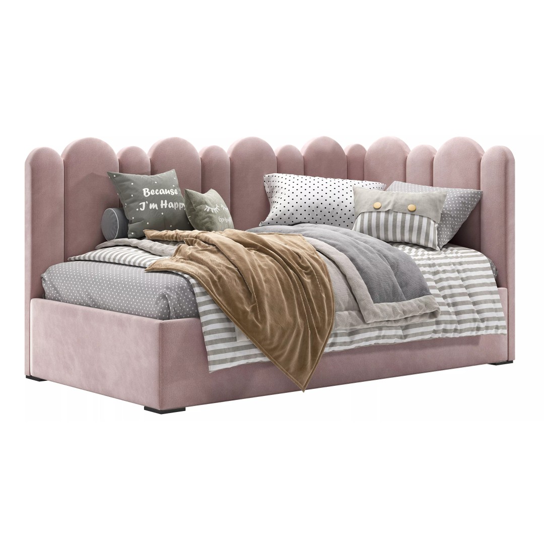 Corner Fence Bed 3D Model – Stylish Teen Furniture, FBX & OBJ - View 2