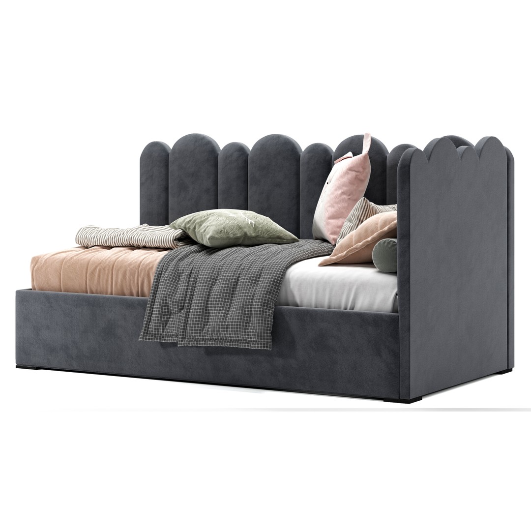 Corner Fence Bed 3D Model – Stylish Teen Furniture, FBX & OBJ - View 5