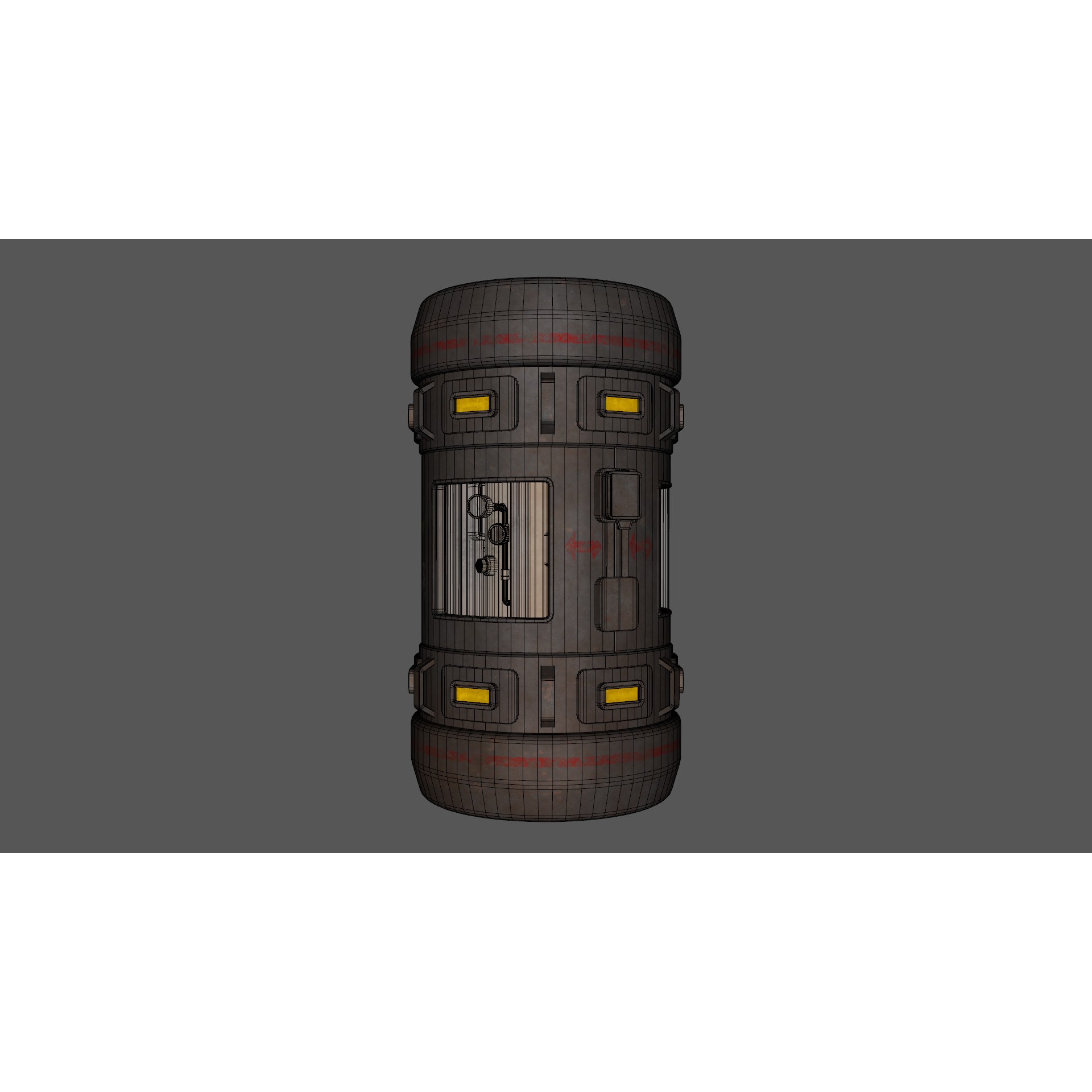 Tritium Container - Low-Poly Game-Ready 3D Model - View 12