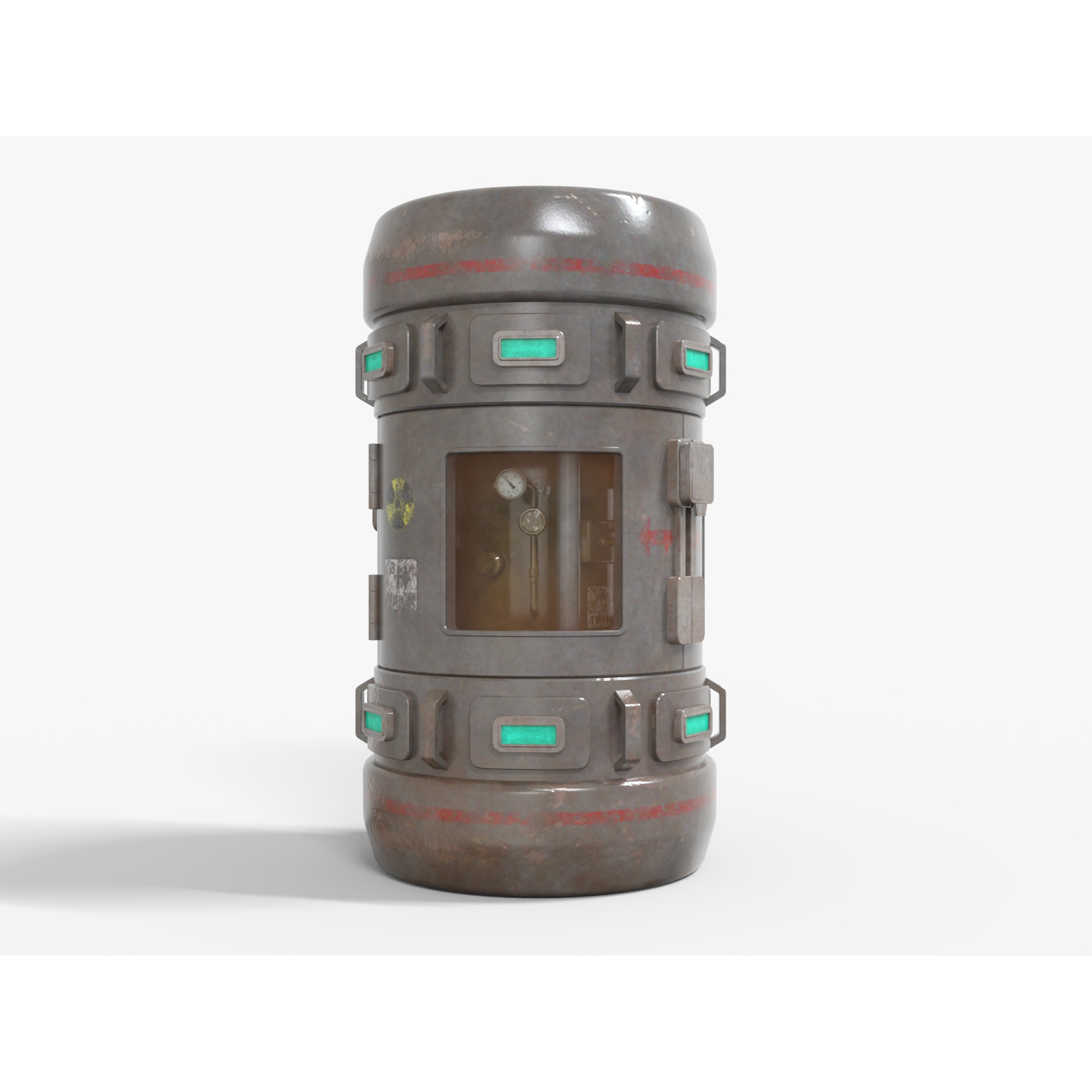 Tritium Container - Low-Poly Game-Ready 3D Model - View 3