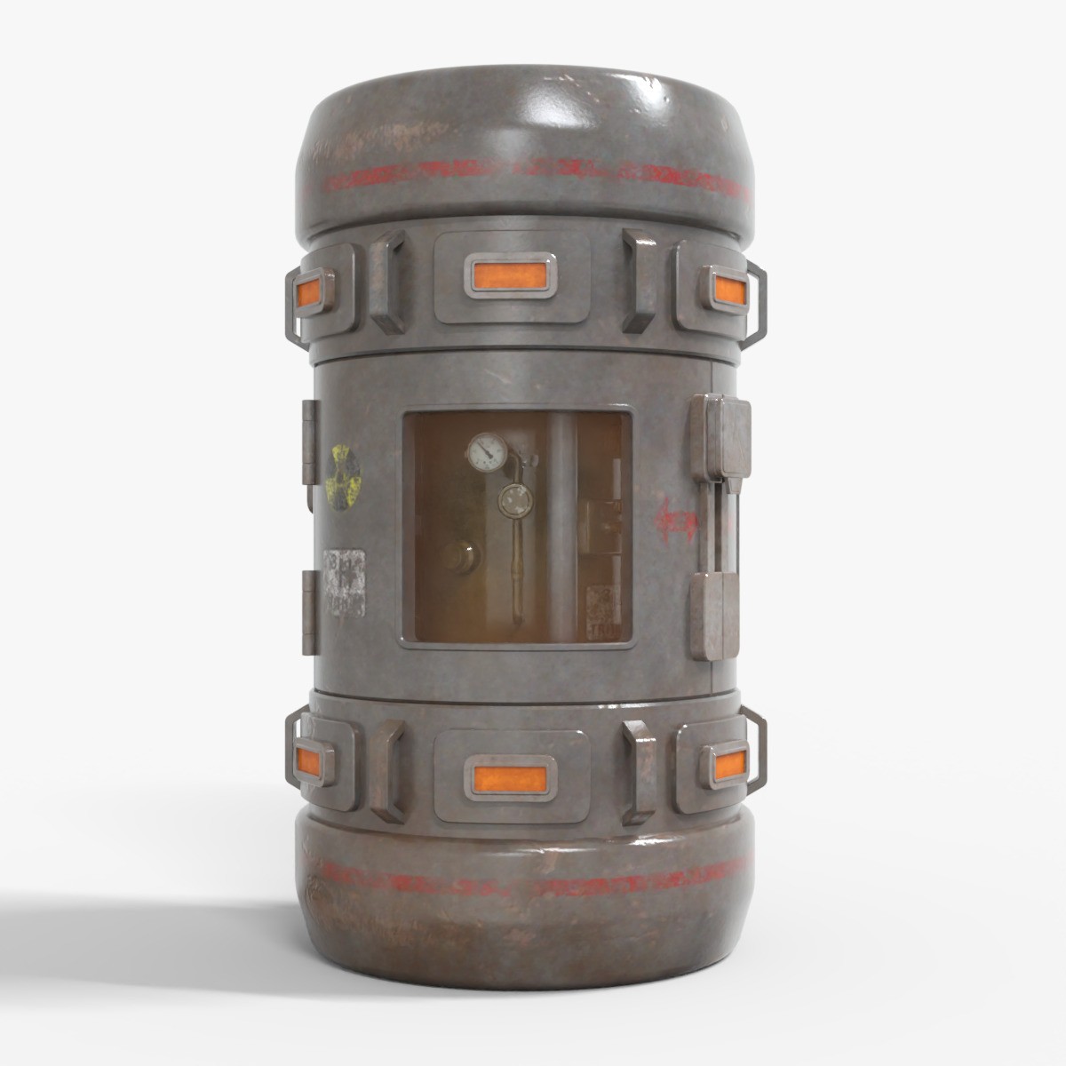 Tritium Container - Low-Poly Game-Ready 3D Model - View 6