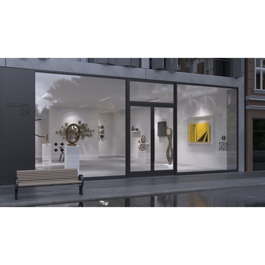 Art Gallery 3D Model – Low Poly Interior Scene, FBX, OBJ - View 4